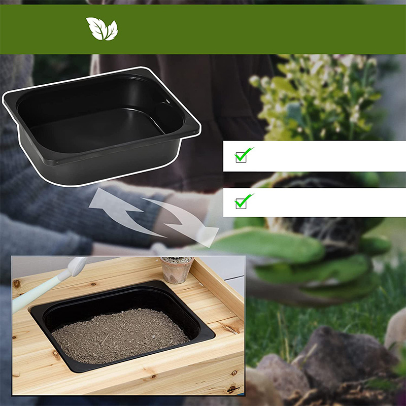 Masă de bancă pentru ghiveci, stație de lucru de grădină cu ecran de sită, chiuvetă și coșuri detașabile