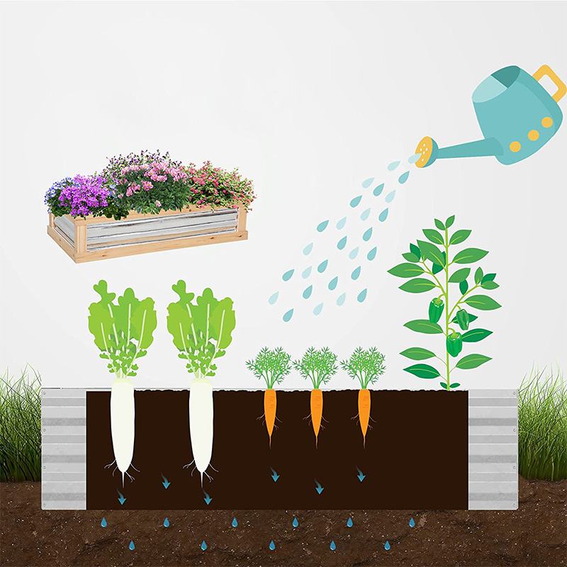 Kit pat de flori de grădină înălțat cu seră, jardinieră din lemn cu cadru rece, natural