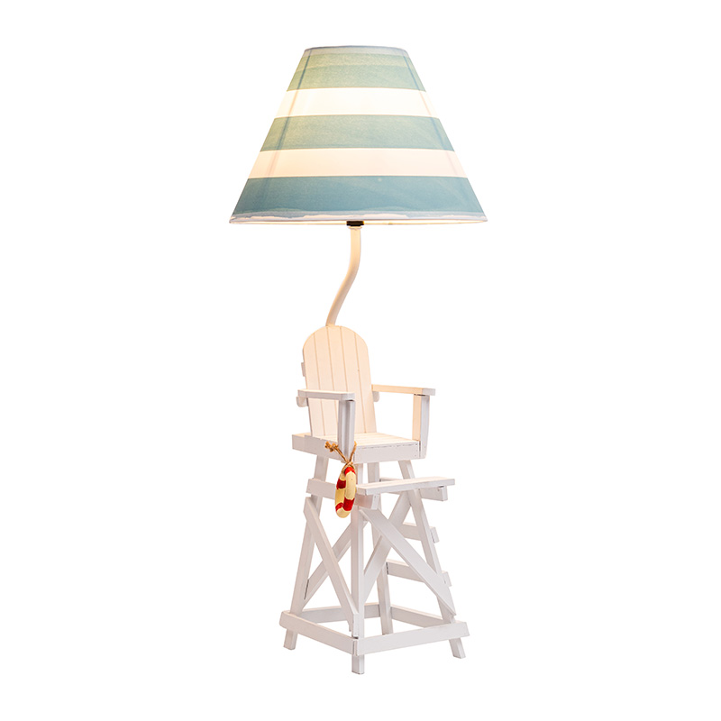 Lampă de masă în stil de coastă, albastru înghețat antic