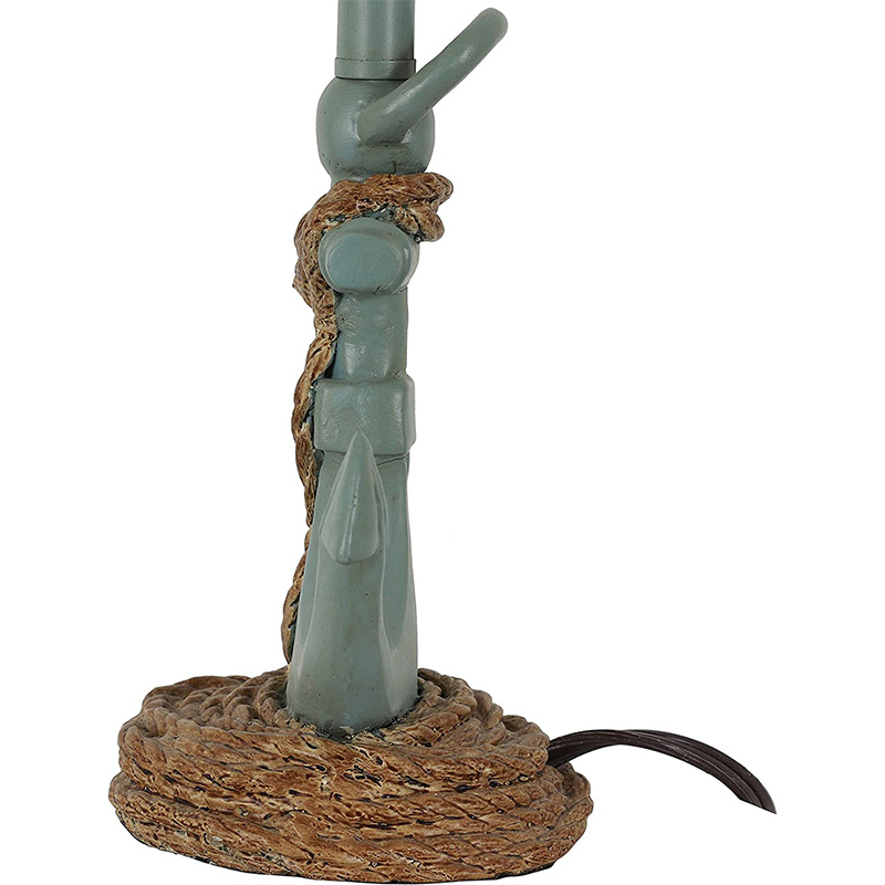 Lampă de masă în stil de coastă, albastru înghețat antic