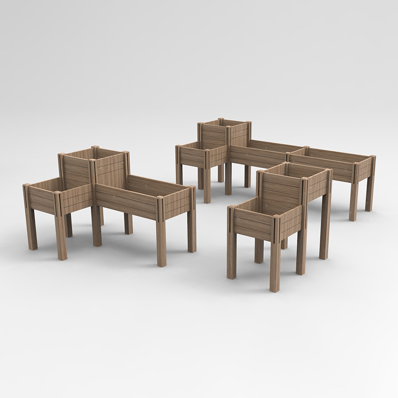 Pat de grădină înălțat cu 3 niveluri cu raft de depozitare, kit cutie de jardiniere înălțată din lemn