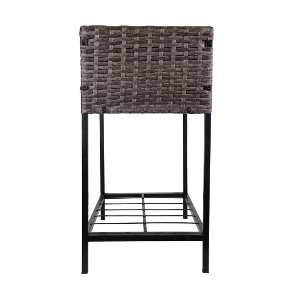 Cutie de jardiniera din ratan pentru interior/exterior, cu suport de depozitare a sculelor dedesubt și zonă de lucru ridicată, robustă, 28' H