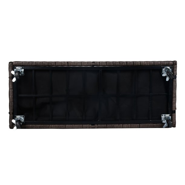 Cutie de jardiniera din ratan pentru interior/exterior, cu suport de depozitare a sculelor dedesubt și zonă de lucru ridicată, robustă, 28' H