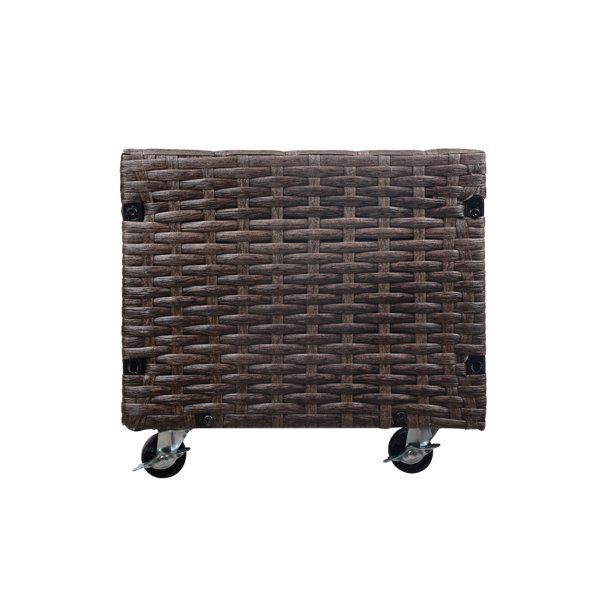 Cutie de jardiniera din ratan pentru interior/exterior, cu suport de depozitare a sculelor dedesubt și zonă de lucru ridicată, robustă, 28' H