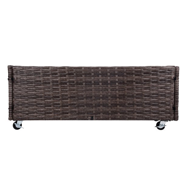 Cutie de jardiniera din ratan pentru interior/exterior, cu suport de depozitare a sculelor dedesubt și zonă de lucru ridicată, robustă, 28' H