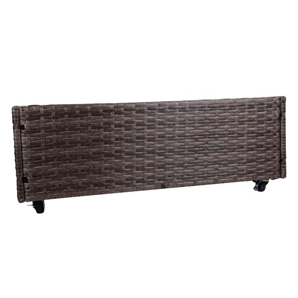 Cutie de jardiniera din ratan pentru interior/exterior, cu suport de depozitare a sculelor dedesubt și zonă de lucru ridicată, robustă, 28' H