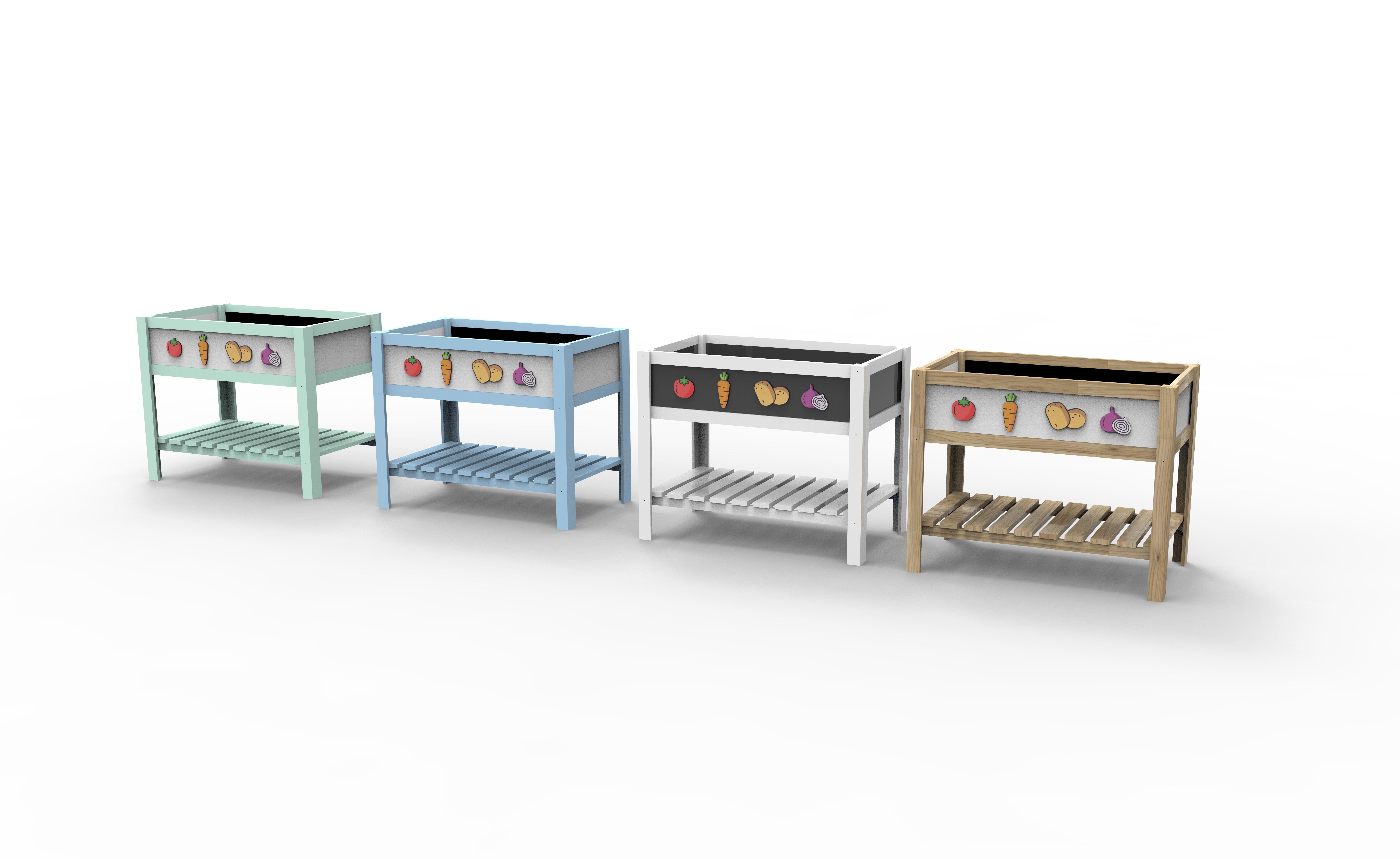 Jardineria pentru pat de grădină ridicată pentru copii