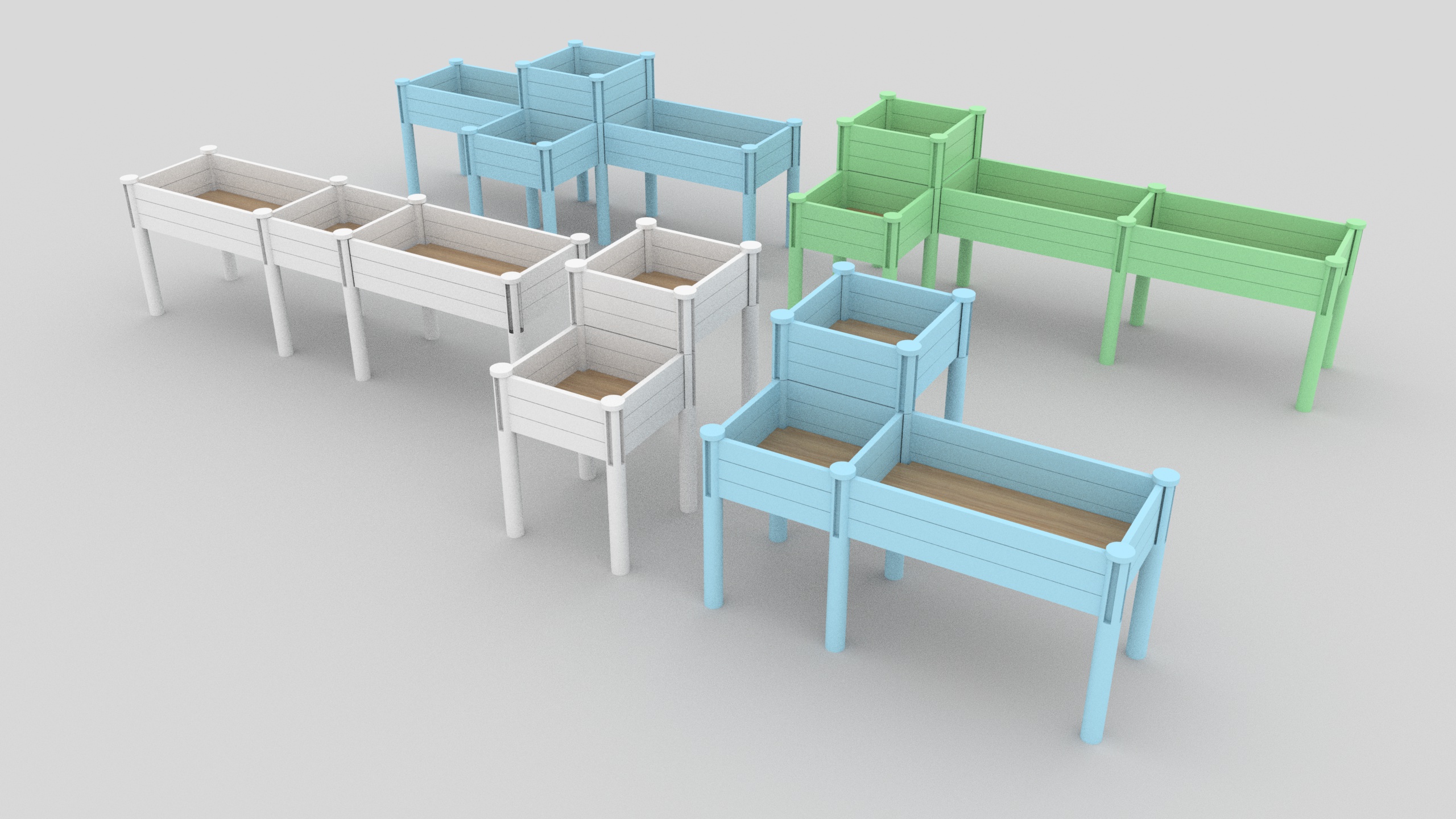 Pat de grădină înălțat cu 3 niveluri cu raft de depozitare, kit cutie de jardiniere înălțată din lemn