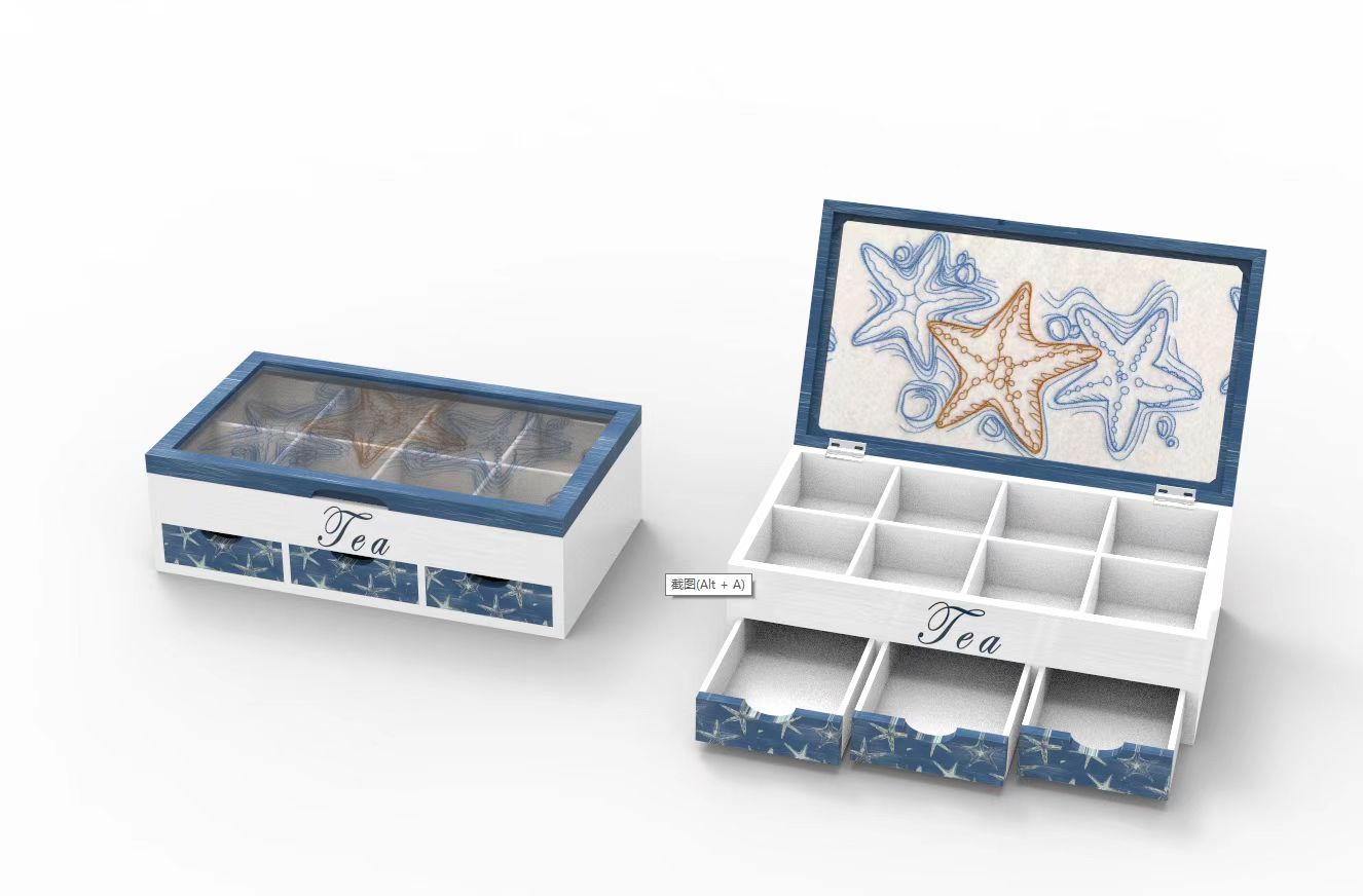 Lixincrafts decor sanctuar pe litoral, decor în stil mare, cutie de ceai