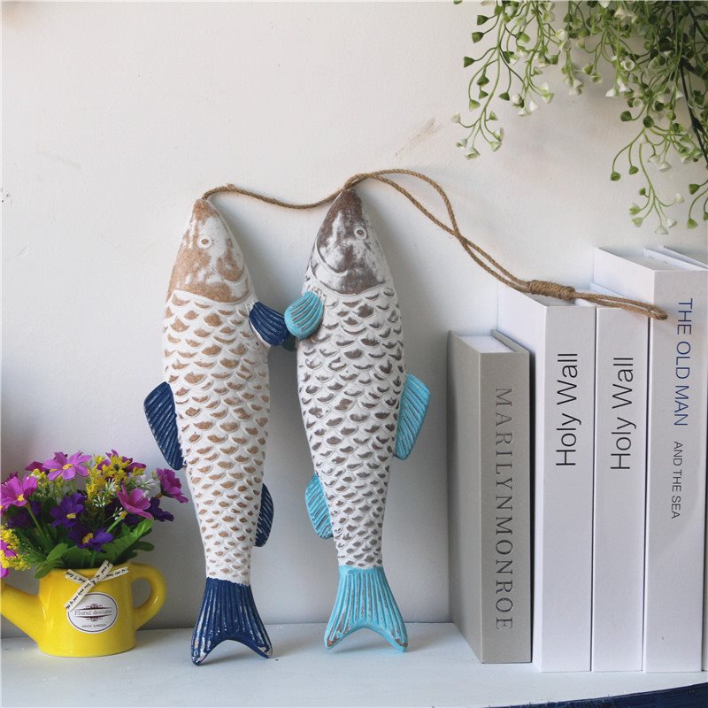 Lixincrafts decor sanctuar pe malul mării, decor în stilul mării, roată de navă - decor pește