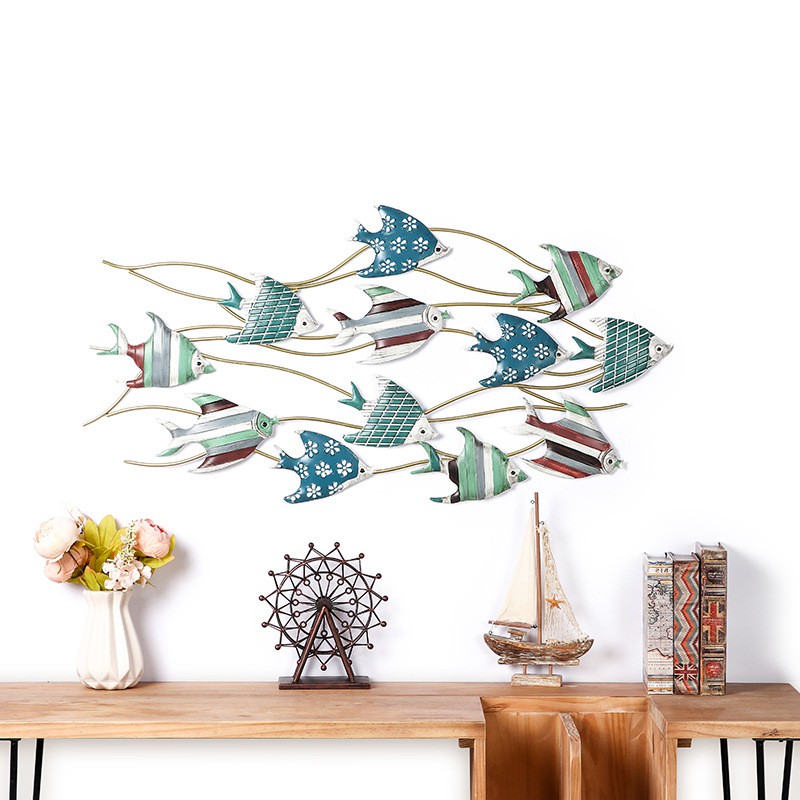 Lixincrafts decor sanctuar pe malul mării, decor în stilul mării, roată de navă - decor pește