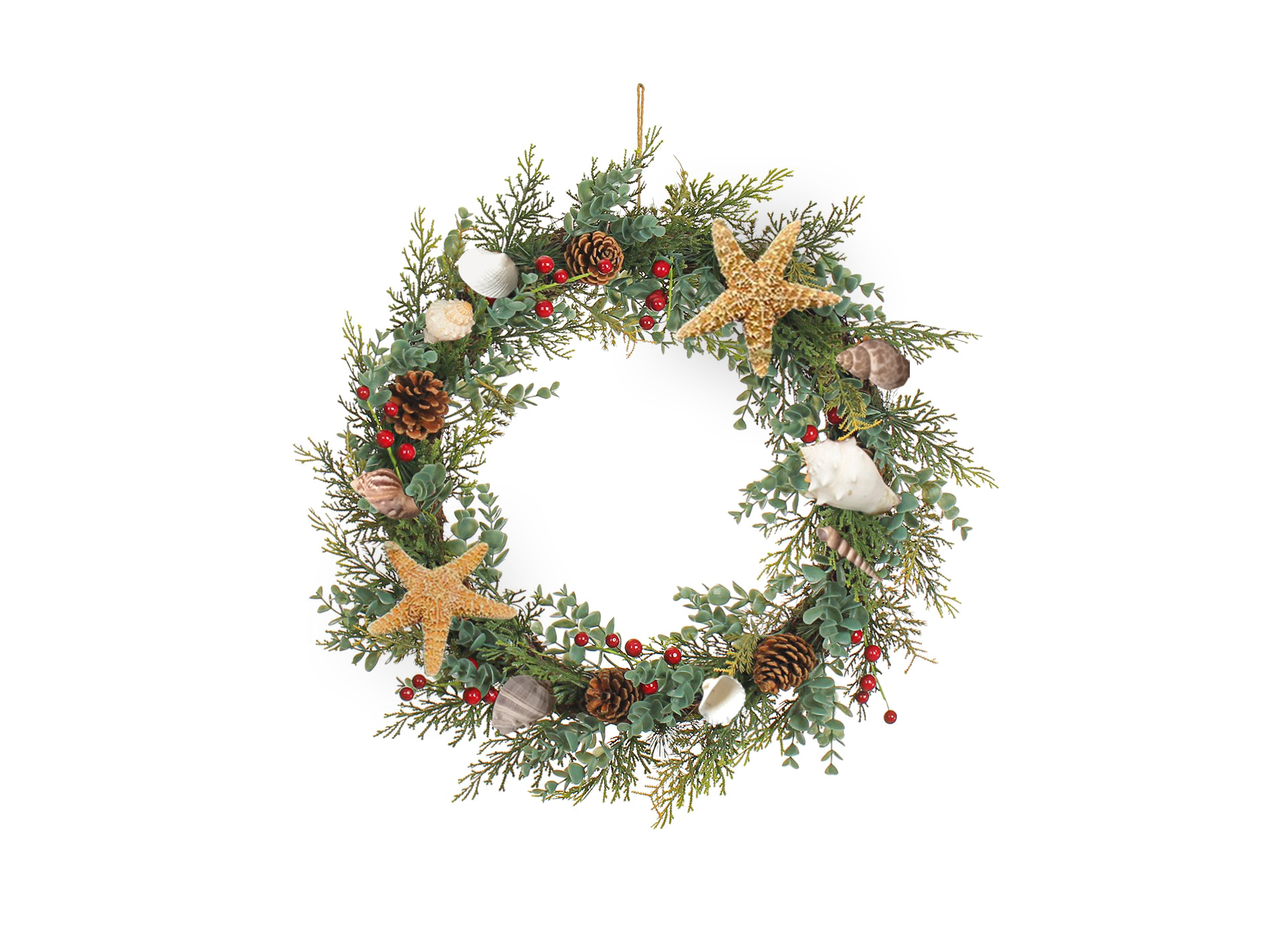 Lixincrafts decor sanctuar pe litoral, decor în stil mare, coroană de scoici