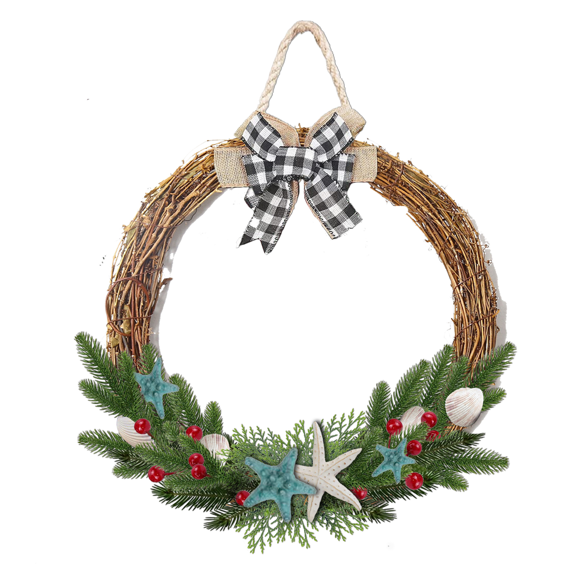 Lixincrafts decor sanctuar pe litoral, decor în stil mare, coroană de scoici